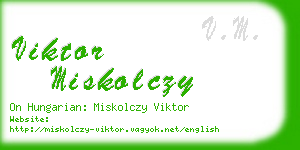 viktor miskolczy business card